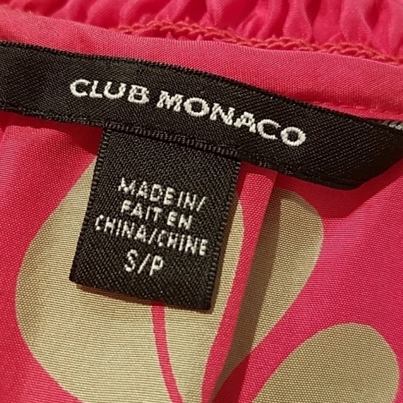 Club Monaco 100% silk blouse in hot pink floral. Luxurious!! - Picture 3 of 5